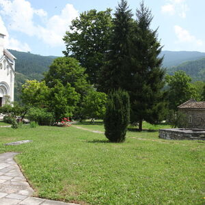 Monastery courtyard and the Church of Saint Nicholas