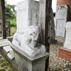 Roman limestone sculpture of lion