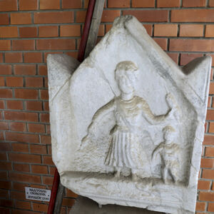 Roman memorial slab with represantation of female figure